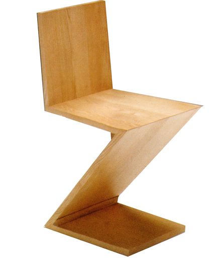 Chaise Zig-Zag, dessinée par Gerrit Rietveld.