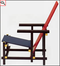 Blu-Red chair, des. Gerrit Rietveld.