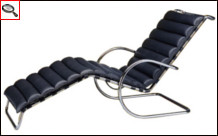 "MR" Adjustable chaise longue, designed by Mies Van Der Rohe.