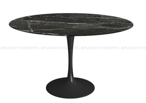 Table Tulip avec plateau en marbre noir marquiba