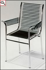 Chairs with elastic ropes, designed by René Herbst.