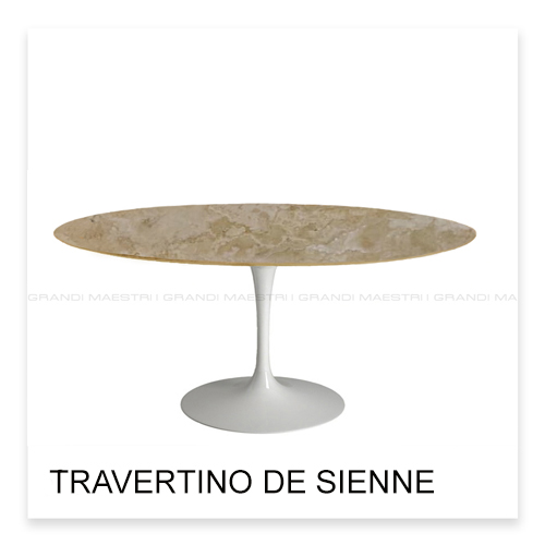 Table Tulip en travertino de Sienne