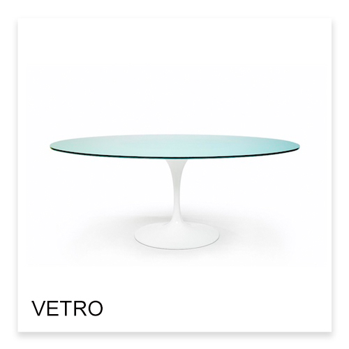 Eero Saarinen Tavolo Tulip con piano in vetro